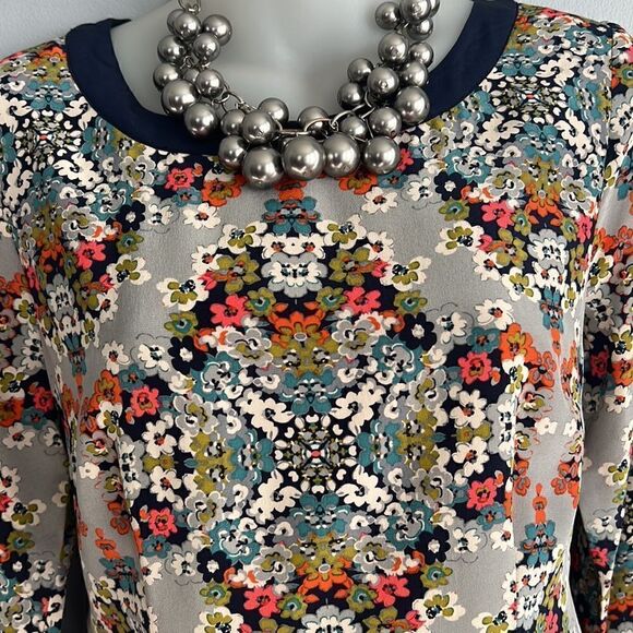J. Crew 100% Silk Misty Fog floral Shift dress Women’s size 2 - Picture 7 of 16